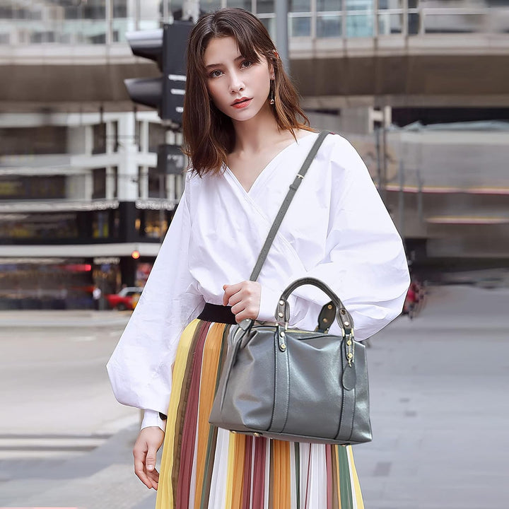 PORRASSO Elegant Handtasche Damen Schultertasche Frauen Henkeltasche Wasserdicht PU Leder Umhängetas