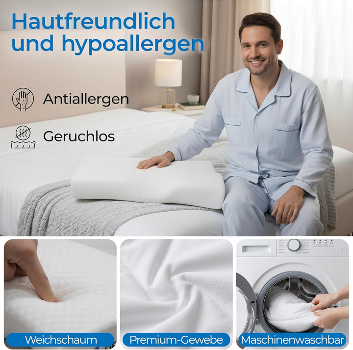Ersatzbezug, Waschbarer und atmungsaktiver Bezug Nackenkissen, Ersatzbezug