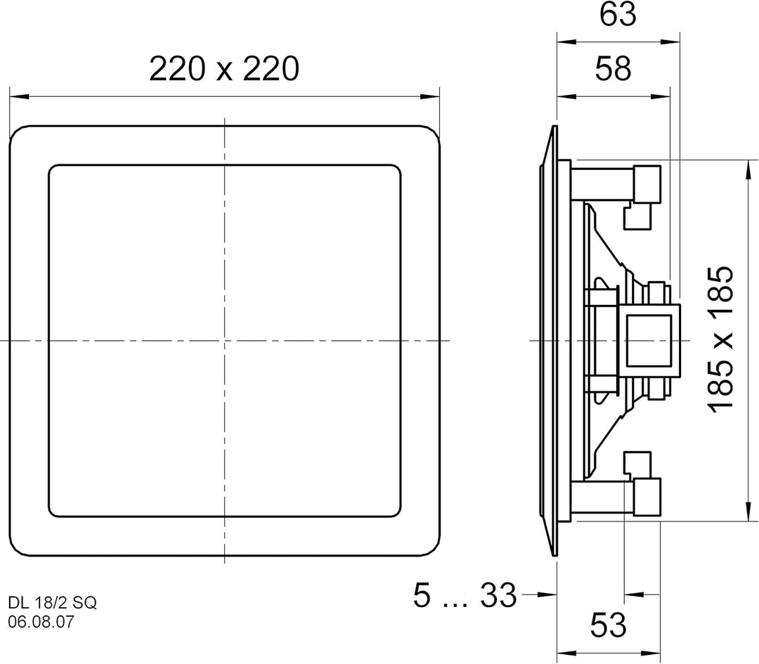 Visaton 50154 Lautsprecher DL 18/2 SQ 100V+8 Ohm weiss