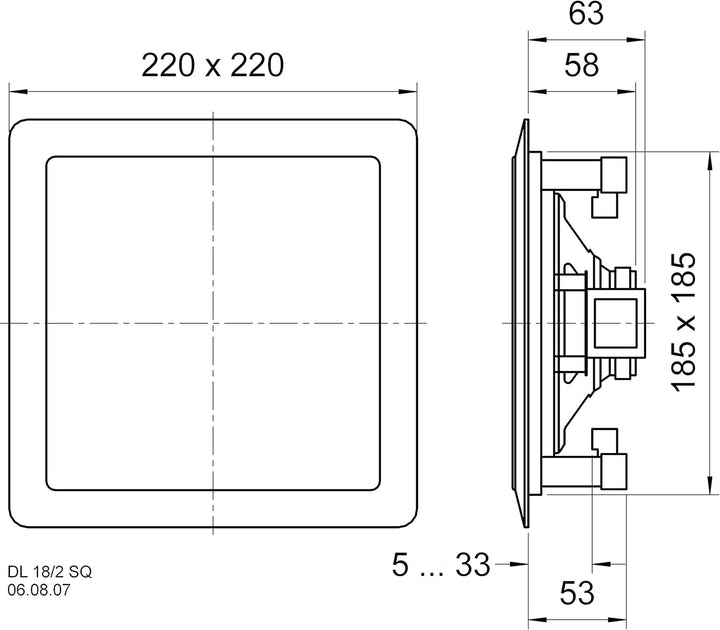 Visaton 50154 Lautsprecher DL 18/2 SQ 100V+8 Ohm weiss