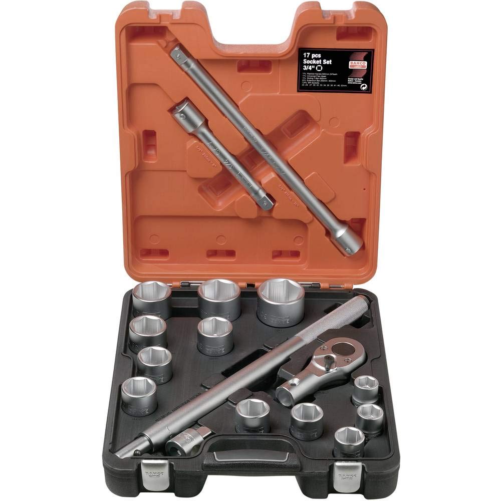 Bahco SLX17 SLX17 Steckschlüsselsatz, 17-teilig, 3/4 Zoll (1,9 cm) Antrieb
