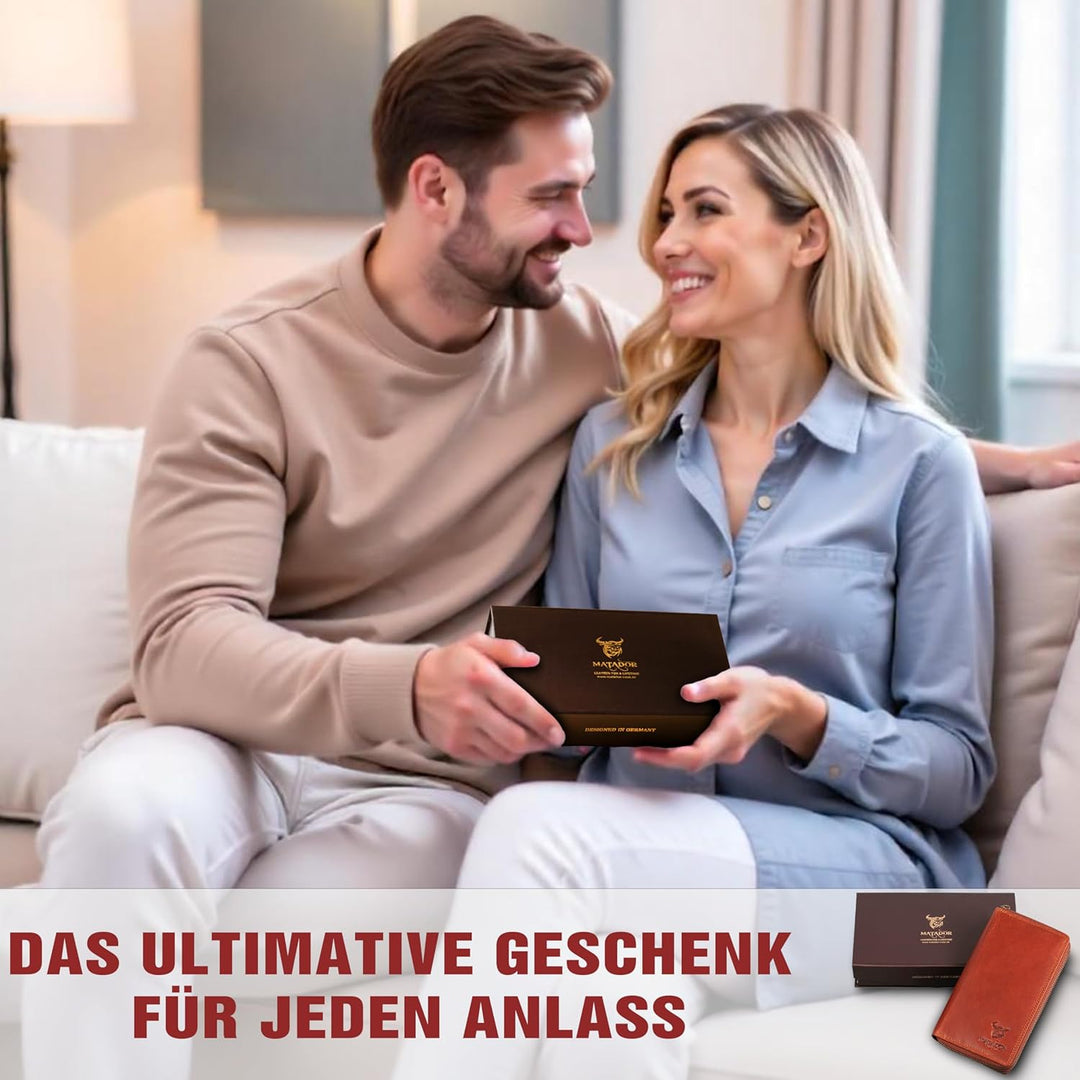 MATADOR Damen/Frauen Geldbörse mit TÜV Geprüfter RFID/NFC Schutz Hochwertige Portemonnaie Rinds Lede