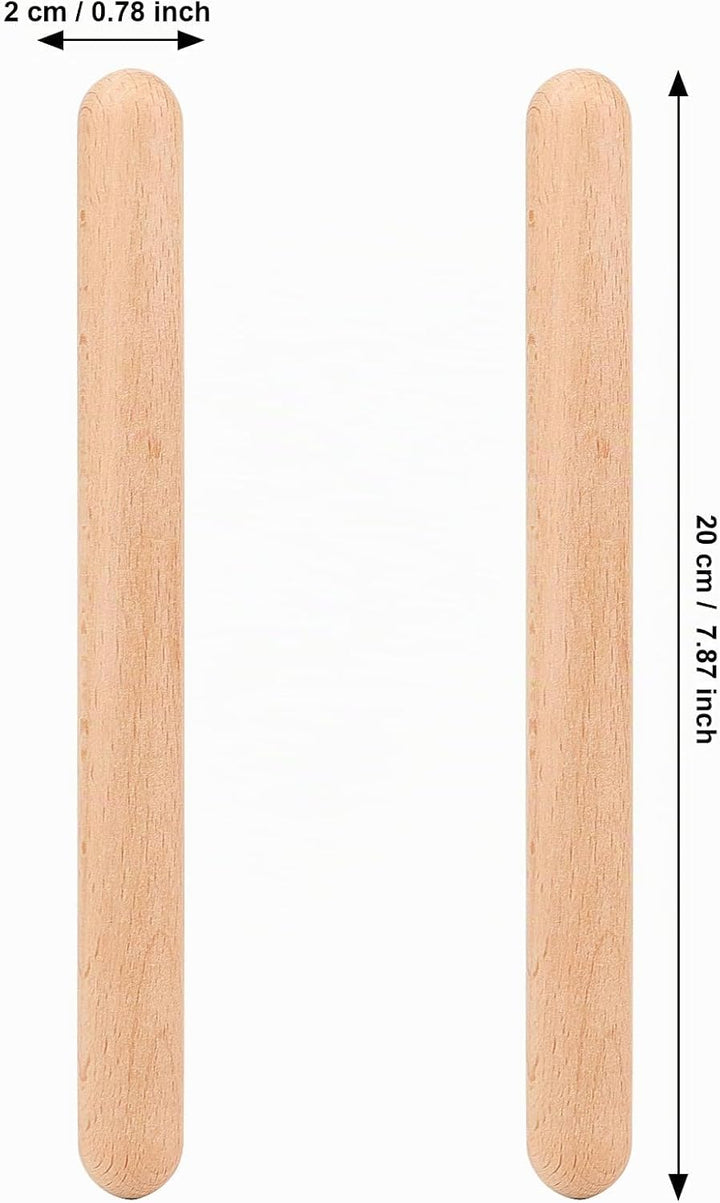 SEUICYNE 24 Stück 20cm Rhythmusstöcke Klangholz Instrument Klangstäbe aus Holz Klanghölzer für Musik