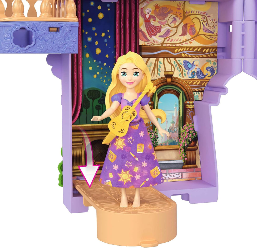 Mattel Disney Princess Spielzeug, Rapunzel Storytime Stackers Puppenhaus-Turm mit Kleiner Rapunzel-P