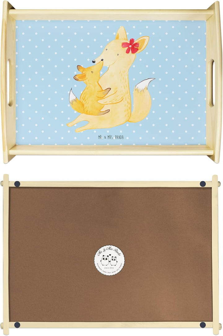 Mr. & Mrs. Panda Serviertablett Fuchs Mama & Kind - Geschenk, Frühstückstablett, Beste Tochter, Lieb