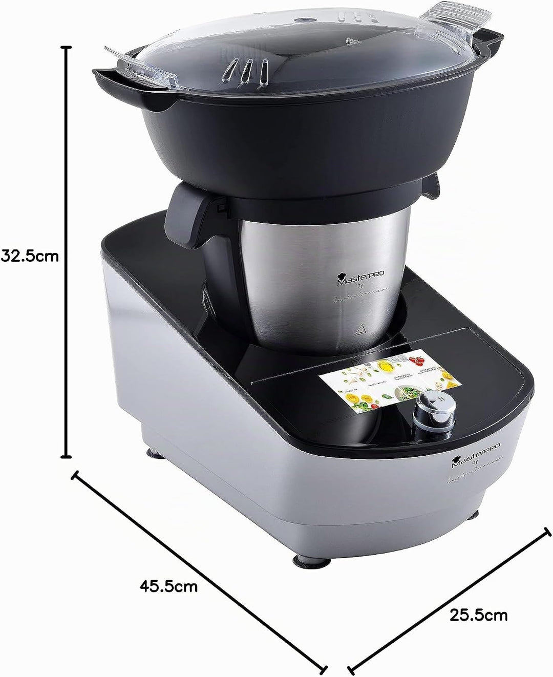 MasterPRO BY CARLO CRACCO - Küchenmaschine 1000W 3.5L - 12 Programme - LED Touch Control - Multifunk