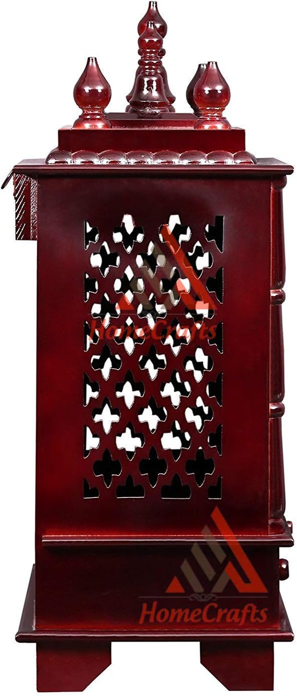 Home Temple Holztempel Pooja Mandir für Zuhause Orange Large- 24 X 12 X 30 (WXDXH)inch, Orange Large