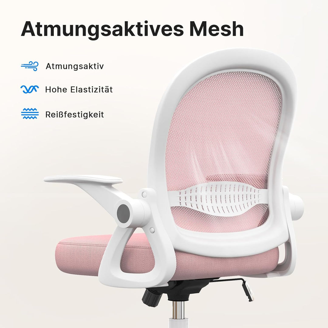 naspaluro Bürostuhl, Ergonomischer Schreibtischstuhl mit Atmungsaktiv Netzbespannung, Hochklappbare