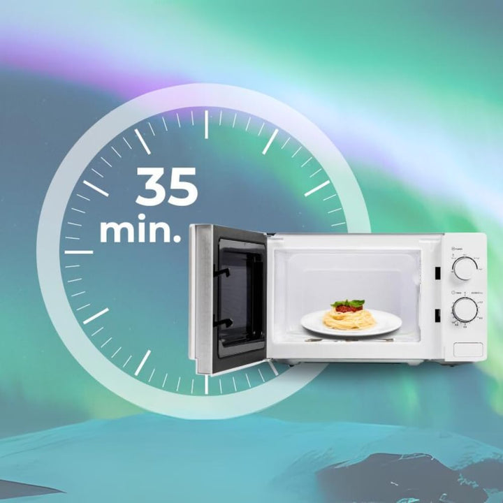 Salora 20MSM700 Mikrowelle 20L, 700W, Einfach zu Bedienen, 5 Leistungsstufen, Auftaufunktion, 35 Min