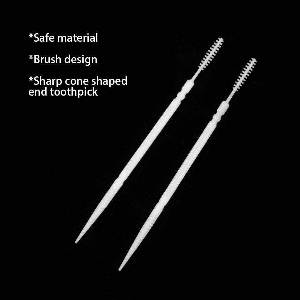 1100 Stück Kunststoff-Zahnstocher, runde Doppelkopf-Zahnstocher, runde Zahnreinigungsseide, Zahnseid
