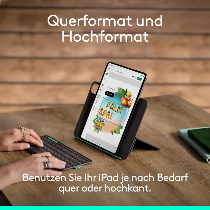 Logitech Flip Folio, Tastatur-Case für iPad Pro 11 Zoll (M4 & M5) und iPad Air 11 Zoll (M2 und M3) (