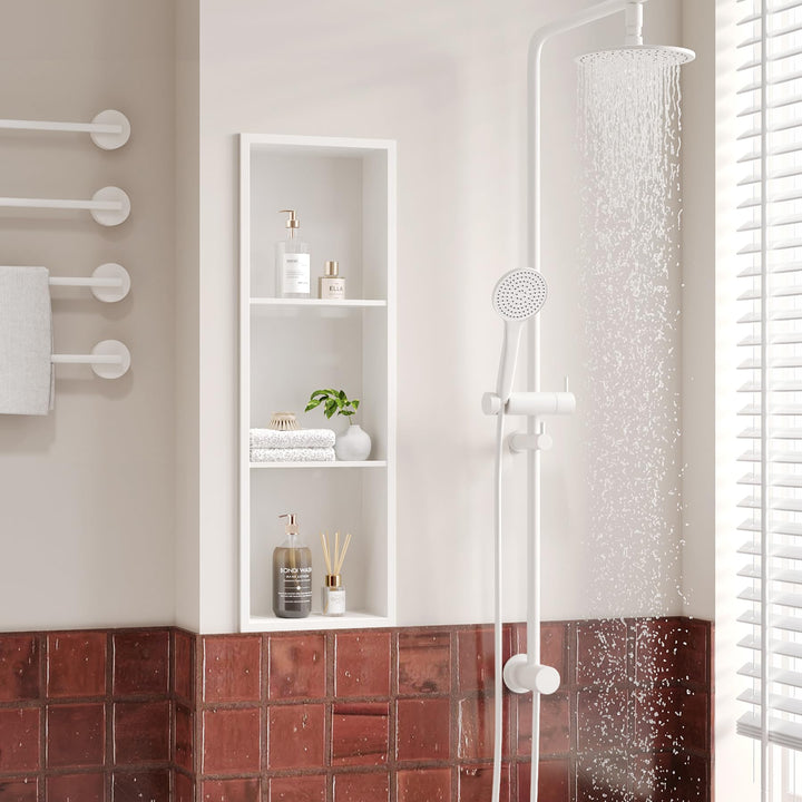 Neodrain Wandnische Dusche Edelstahl Dreifach-Duschnische Wandnische Weiss Lagerung für Badezimmer 9