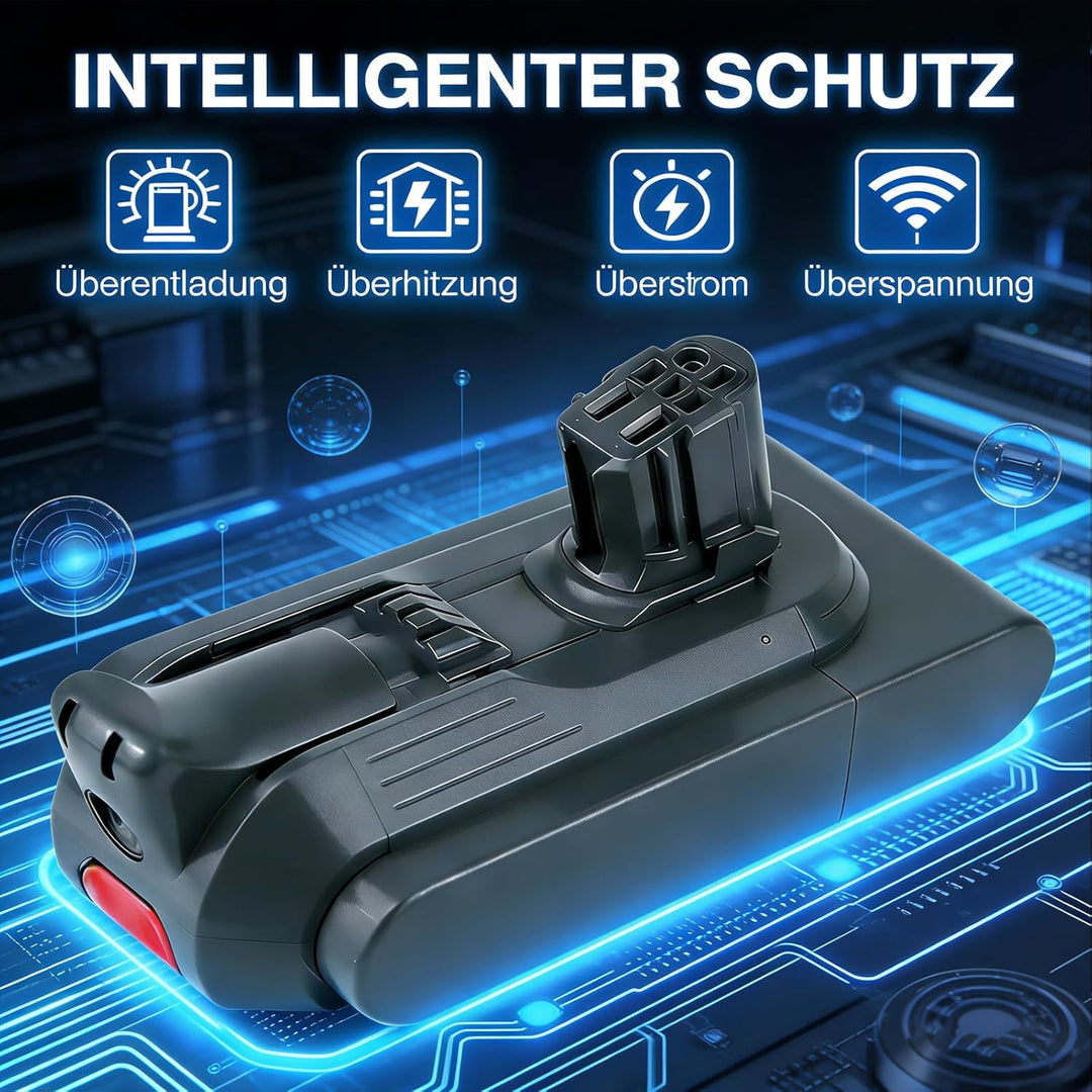 V12 SV34 SV20 SV46 Akku für Dyson (Schwarz), Schwarz
