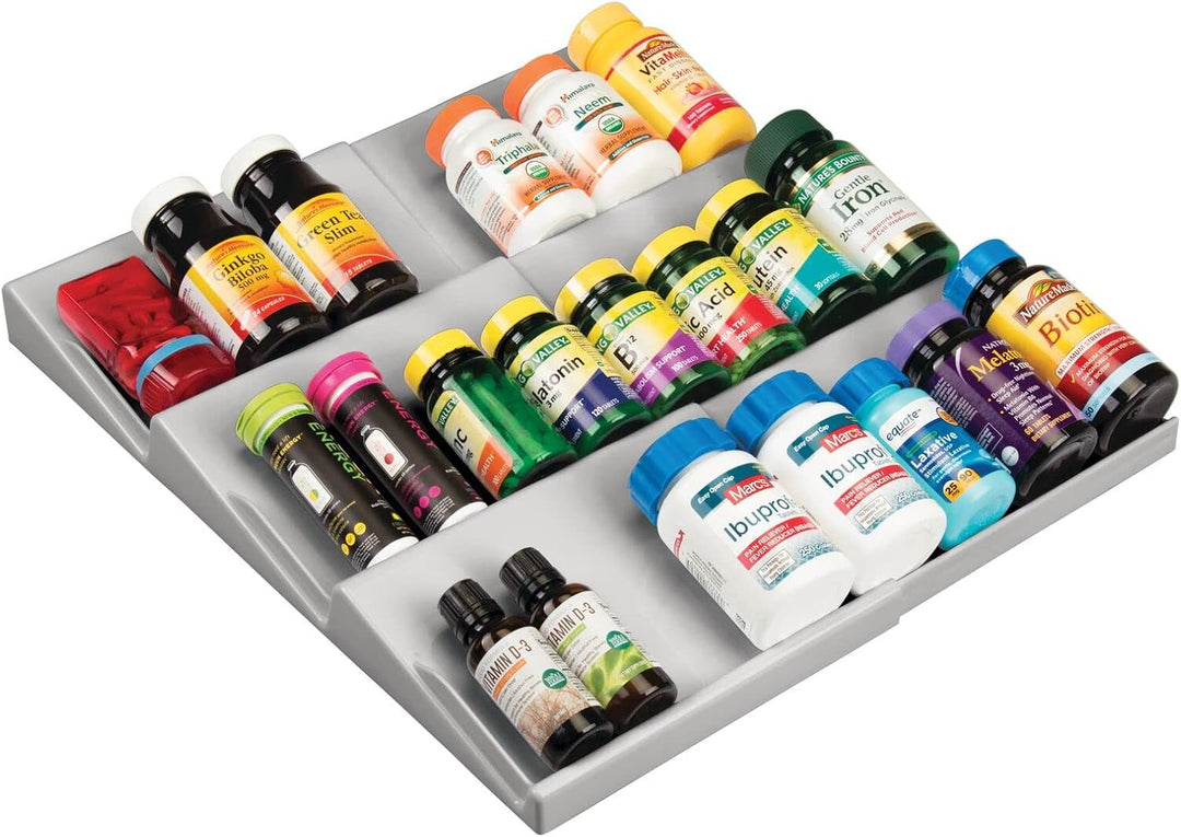 mDesign Schubladen Organizer für Gewürze – von 20 cm bis 36,8 cm ausziehbares Gewürzregal für die Kü