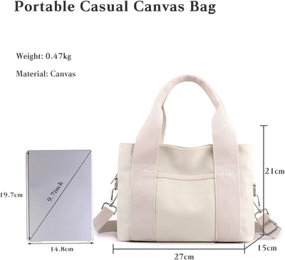 CORIOS Canvas Schultertasche Damen Handtasche Casual Umhängetasche Mittlere Kapazität Henkeltaschen