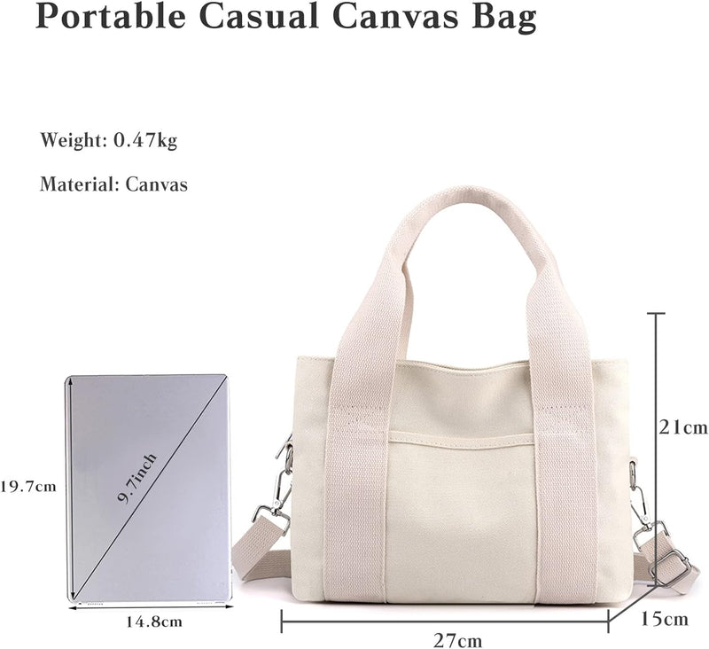 CORIOS Canvas Schultertasche Damen Handtasche Casual Umhängetasche Mittlere Kapazität Henkeltaschen