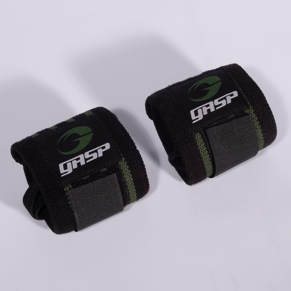 GASP Herren Hardcore Wrist Wraps Länge 33 cm Black/Green, Länge 33 cm Black/Green