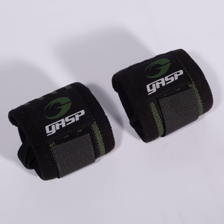 GASP Herren Hardcore Wrist Wraps Länge 33 cm Black/Green, Länge 33 cm Black/Green