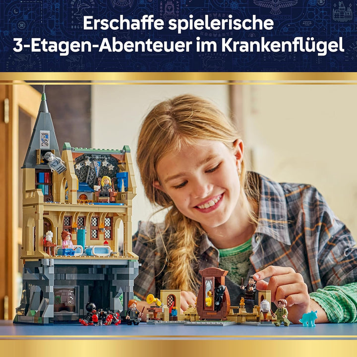 LEGO Harry Potter Schloss Hogwarts: Krankenflügel - DIY Set mit 7 Minifiguren - Modellbau mit Hermin