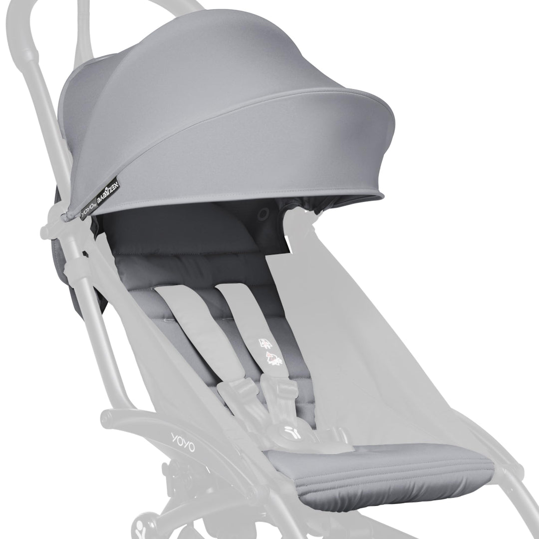 BABYZEN YOYO 6+ Textilset, Stone - Nur Textilset: Sitzpolster, farbgleichen Verdecken und Reissversc