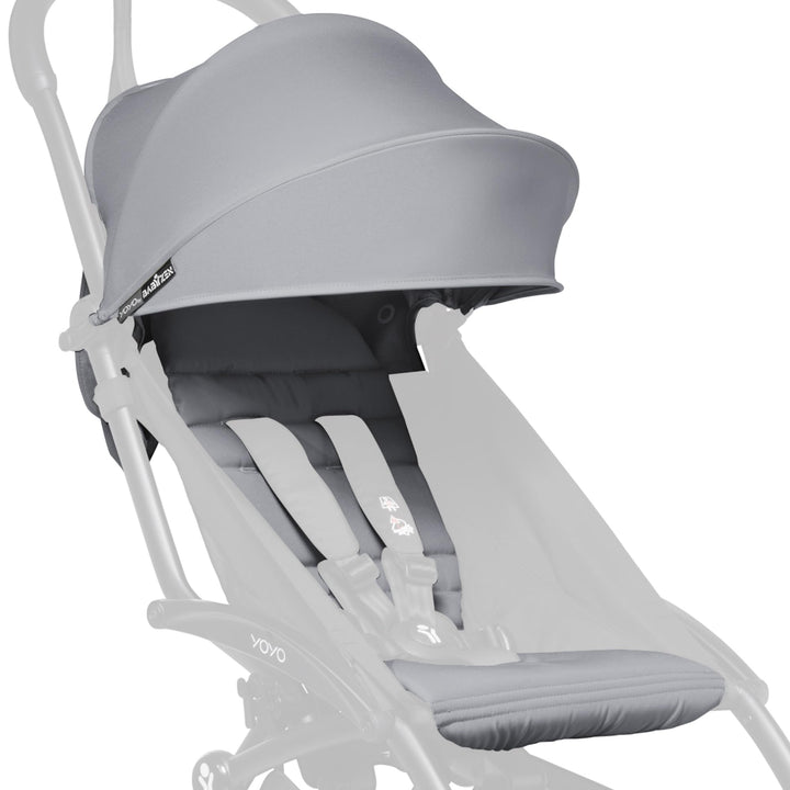 BABYZEN YOYO 6+ Textilset, Stone - Nur Textilset: Sitzpolster, farbgleichen Verdecken und Reissversc