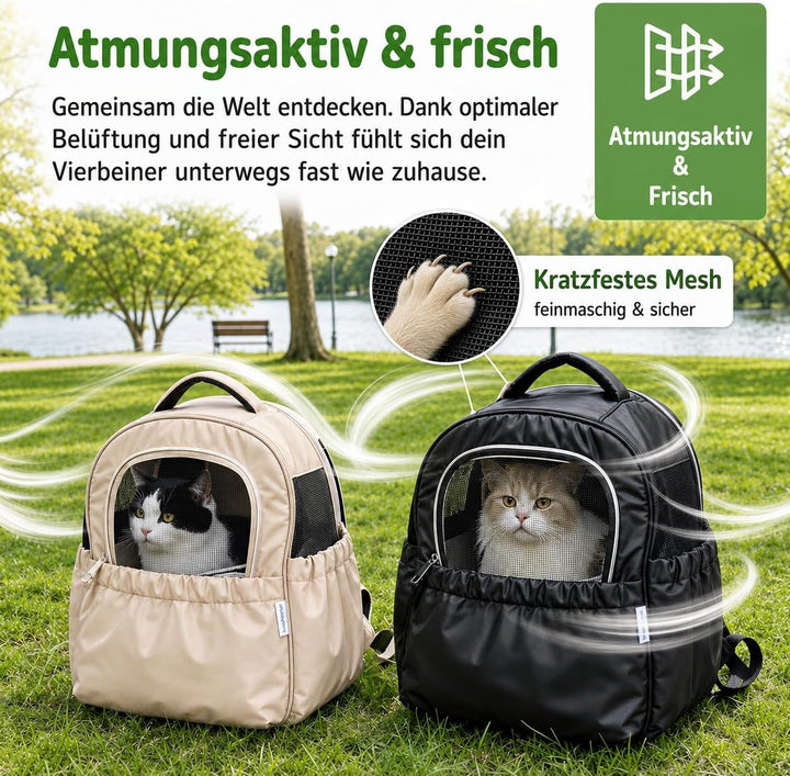 Hundetasche für Kleine Hunde 5kg, Atmungsaktive Katzenrucksack mit Netzfenster, Tragbare und Faltbar