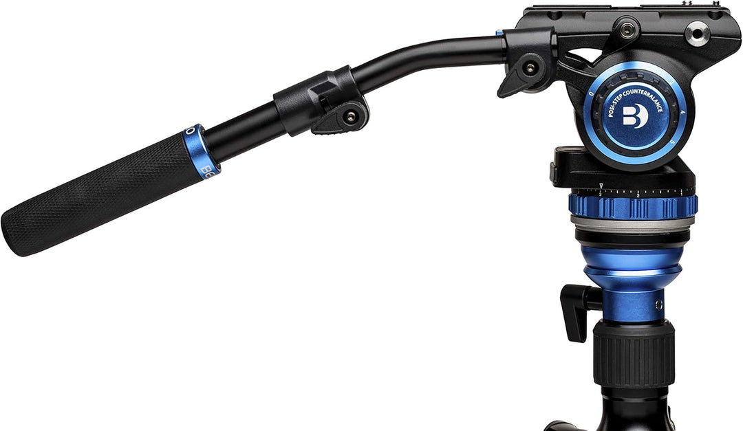 Benro S6 PRO Flat Base Fluid Video Head, 13.2 lb Max, 6 Step Counterbalance (0-5), 1/4""-20 Accessor