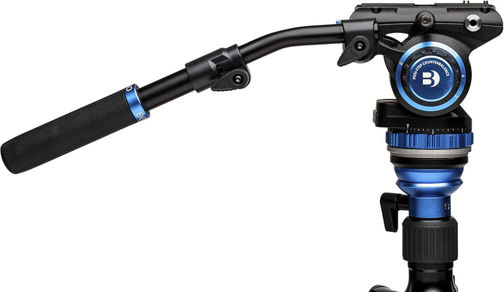 Benro S6 PRO Flat Base Fluid Video Head, 13.2 lb Max, 6 Step Counterbalance (0-5), 1/4""-20 Accessor