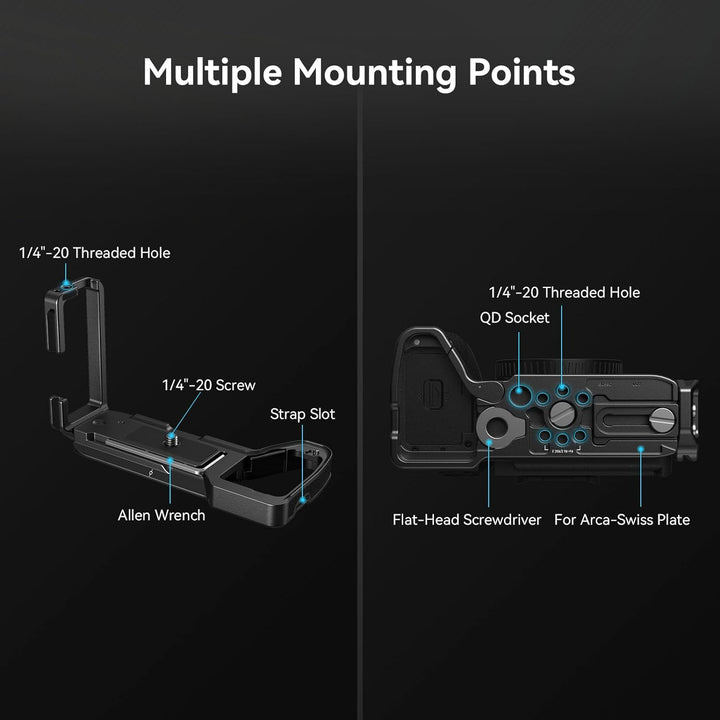 SMALLRIG A7 IV / A7S III / A1 L-Bracket für Arca-Typ, A7 IV L Winkel L-Bracket L-Schnellwechselplatt