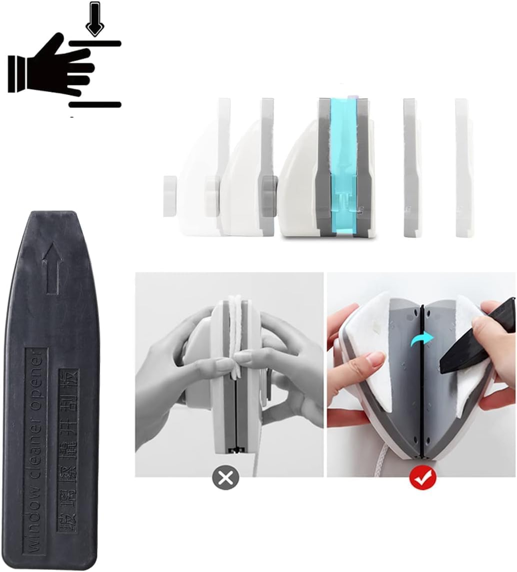 Hooha Fensterputzer Magnetisch Mit 5-Gang Einstellbar Für Glasstärke 3-26mm, Doppelseitiger Glaswisc