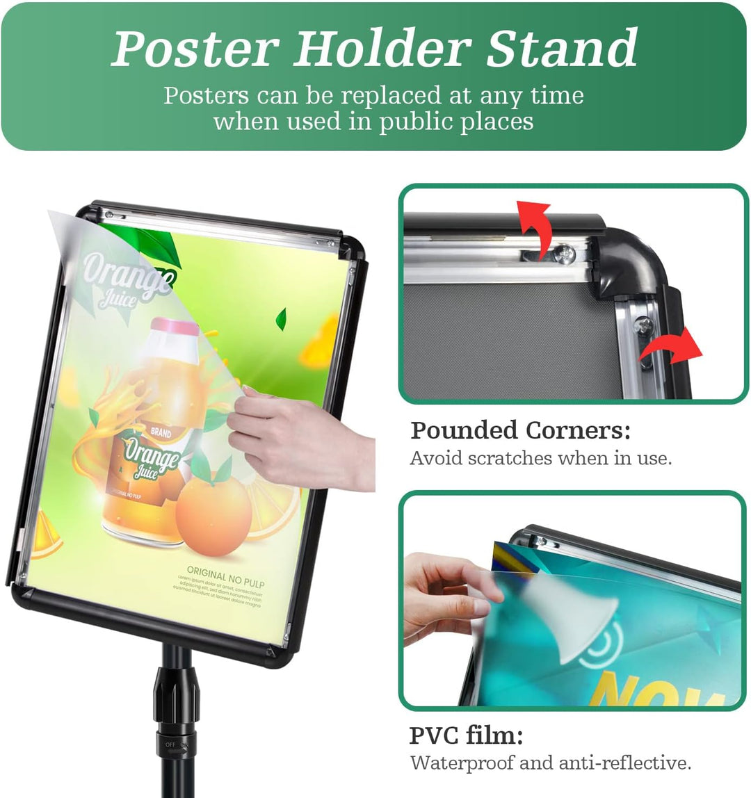 Mutualsign Infoständer A4 Aluminium Plakatständer Höhenverstellbar posterständer Informationsständer