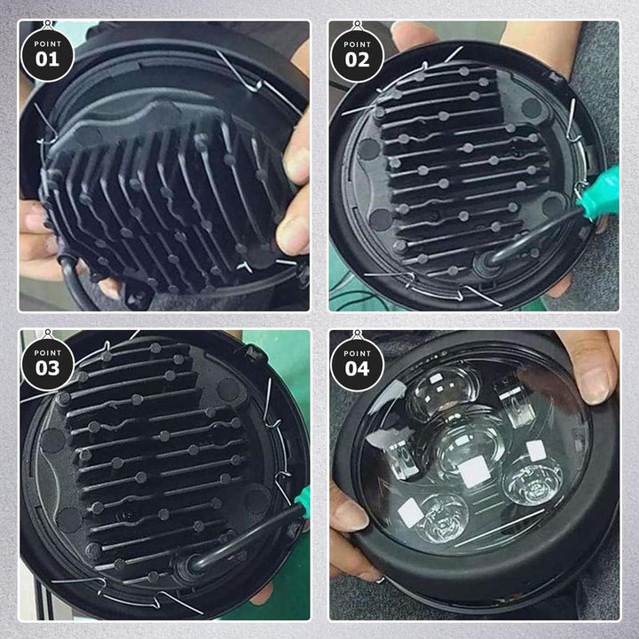 SKUNTUGUANG 5 3/4 5,75 Zoll Led Scheinwerfer Housing Bracket Eimer für Motorrad Schwarz