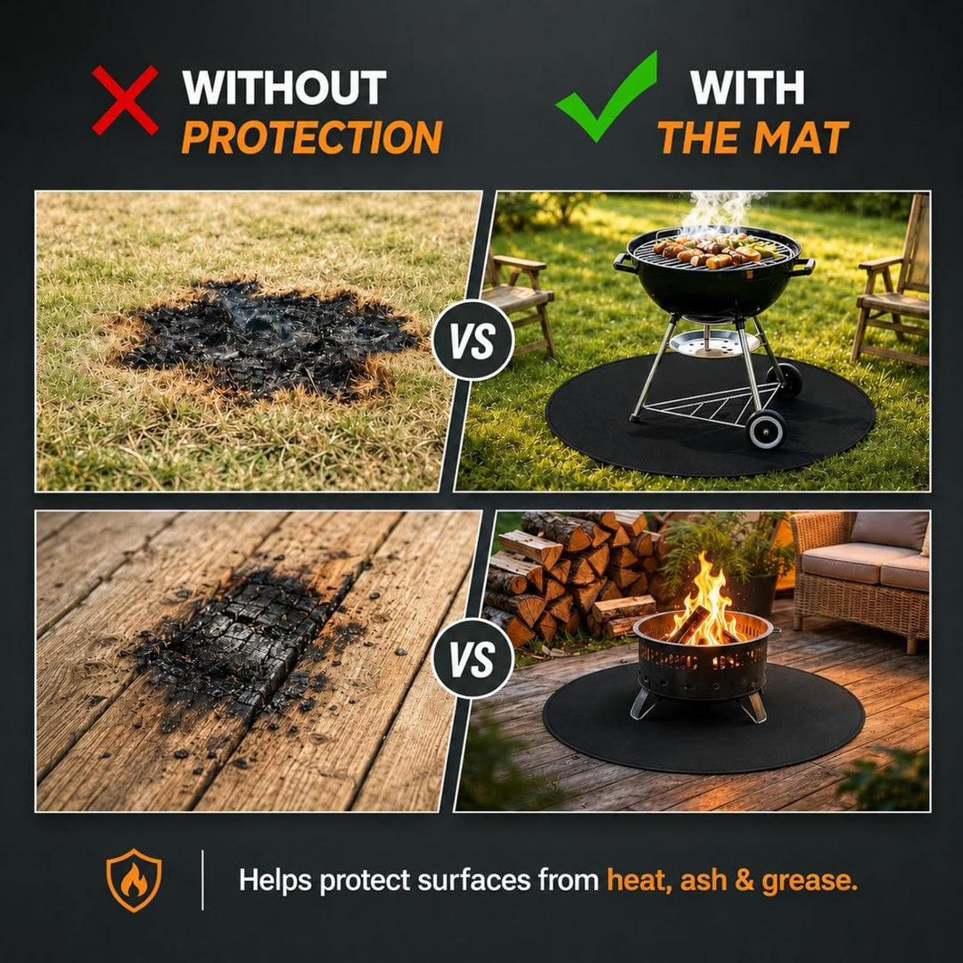 Feuerfeste Unterlage, Feuerstellenmatte, Runde unter Grill Decke für Outdoor-Grill, feuerfeste Matte
