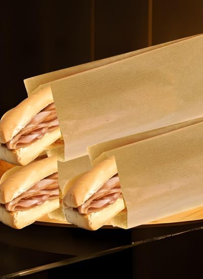 1000 Kraftpapiertüten / Papiertüten für Snacks, Kraftpapier, Lebensmittel, Papiertüten ohne Griffe,