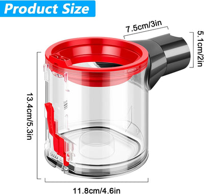Transparenter Staubsammeltopf für Dyson V7/V8 Staubbehälter - Hochwertiges Zubehör für Dyson Staubsa