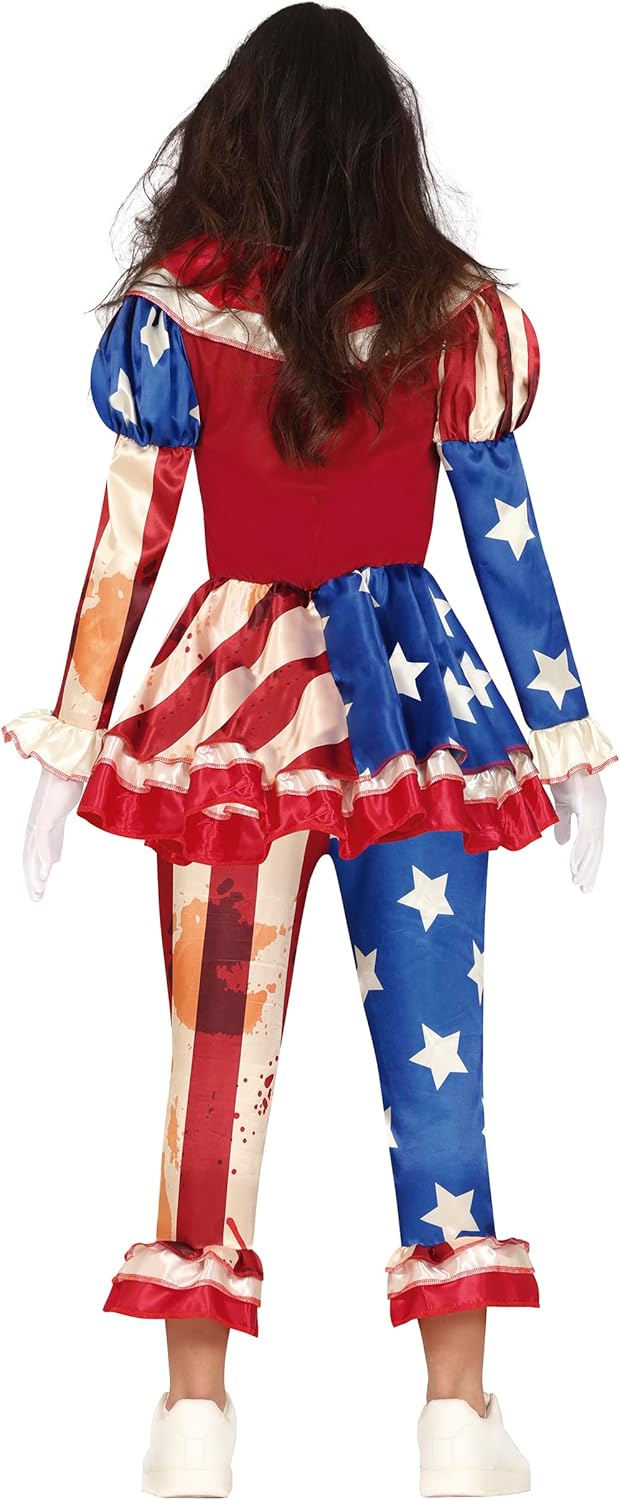 FIESTAS GUIRCA Böser Amerikanischer Clown Halloween Kostüm Damen – USA Horror Clown Halloween Kostüm