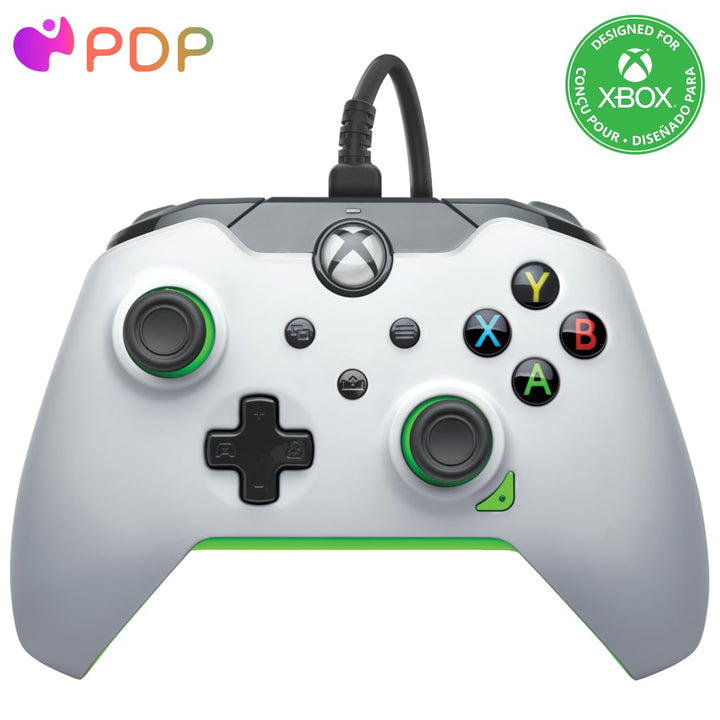 PDP verkabelt Controller Neon weiss für Xbox Series X|S, Gamepad, verkabelt Video Game Controller, G