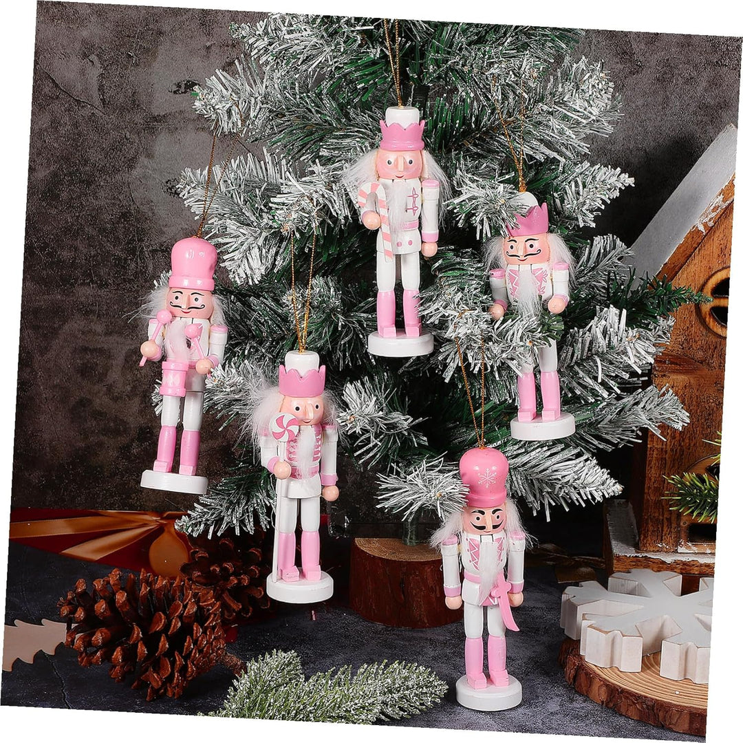 5 Stück Weihnachts-Nussknacker Zum Aufhängen Holz-Nussknacker Zum Aufhängen Weihnachts-Figuren Aus H