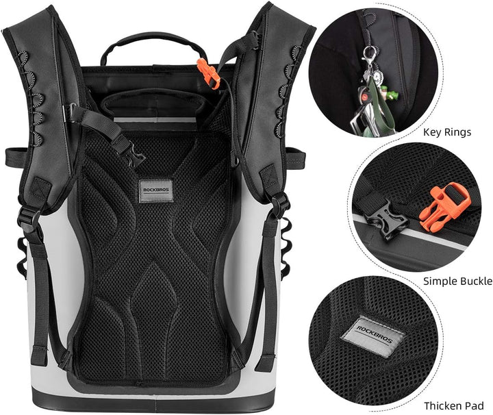 ROCKBROS Kühltasche Wasserdicht Kühler 17L Picknicktasche Isolierte Kühlbox Lunchtasche für Outdoor,