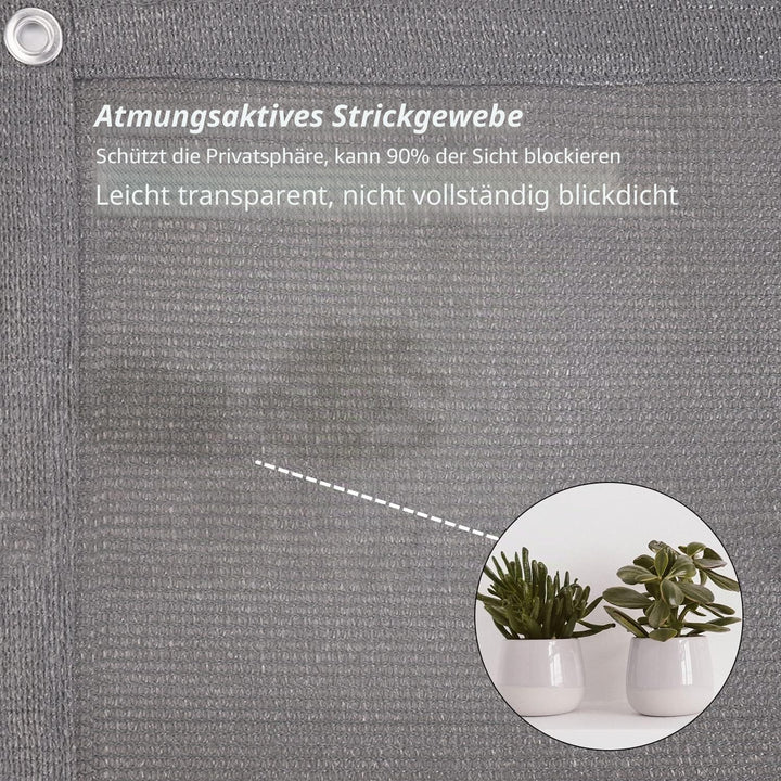 Sekey Balkon Sichtschutz Balkonabdeckung HDPE 220 g/m², 90x600cm, Leicht Transparent Wind- und UV-Sc