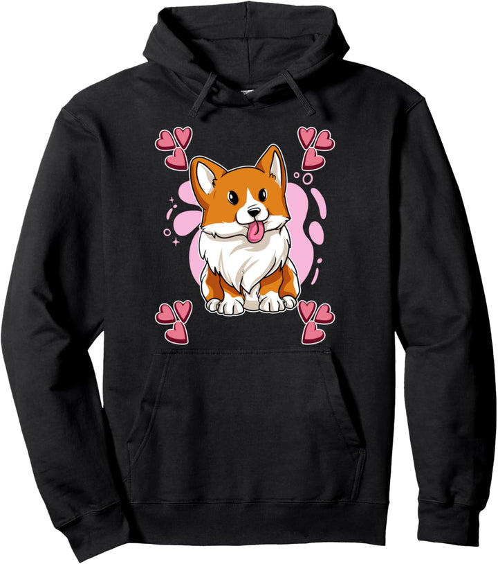 Heart Design Corgi Corgi Pullover Hoodie