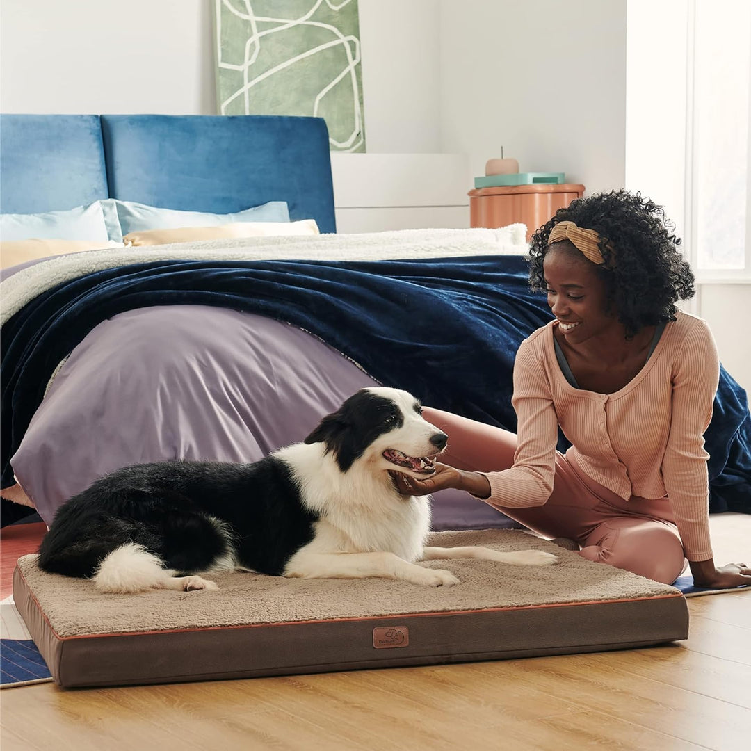 Bedsure orthopädisches Hundebett Grosse Hunde - 112x81x7.6cm Hundekissen flauschig Hundematte waschb