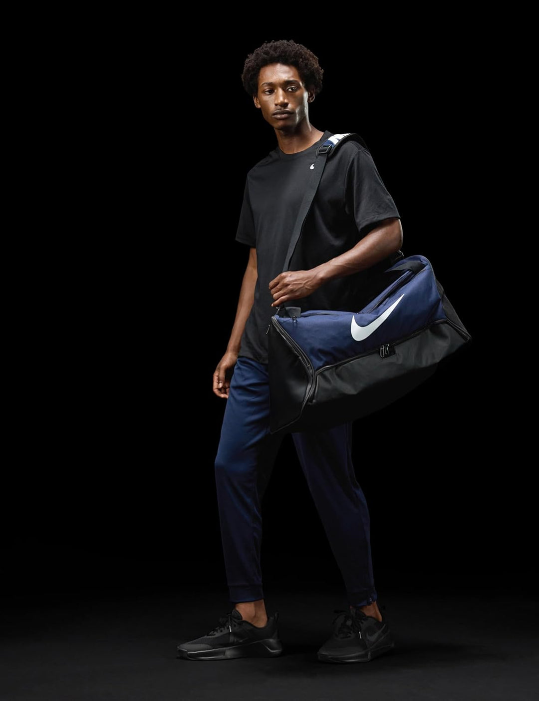 Nike Brasilia 9.5 Trainingstasche (Medium, 60 l), DH7710 Midnight Navy/Black/White 60L, Midnight Nav