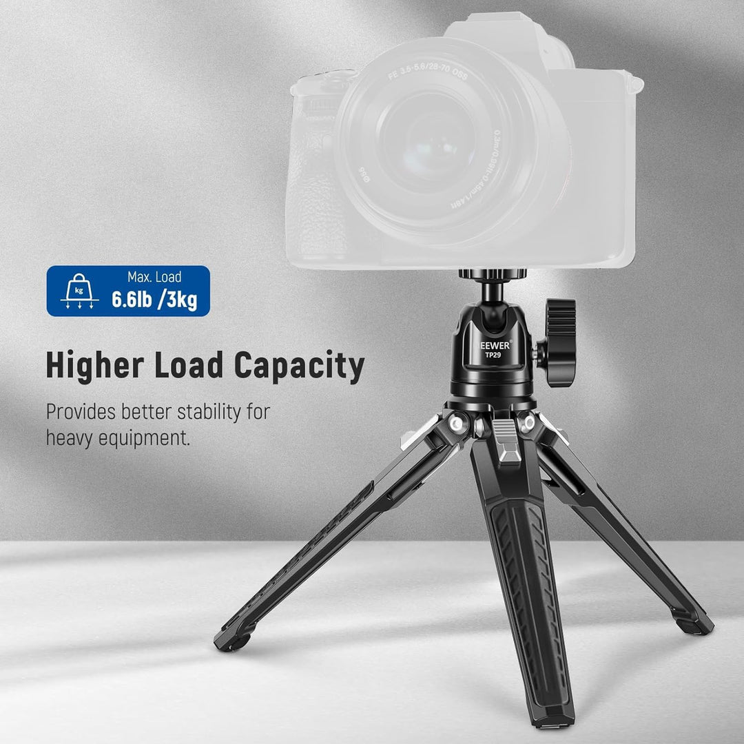NEEWER Mini Tischstativ aus Metall mit 360° Kugelkopf, unterstützt vertikale Aufnahme und Handgriff,
