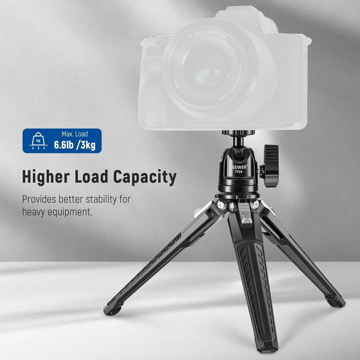 NEEWER Mini Tischstativ aus Metall mit 360° Kugelkopf, unterstützt vertikale Aufnahme und Handgriff,