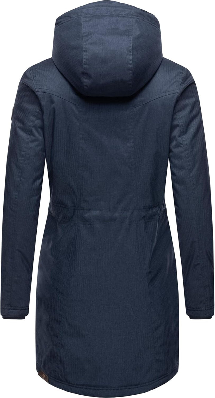 Ragwear Damen Wintermantel warm gefütterter Parka lang wasserdicht mit Kapuze Elsie Melange XS-6XL 3