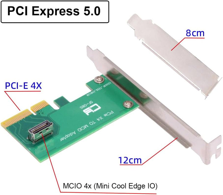 NFHK PCI-Express 5.0 4.0 4X auf MCIO Mini Cool Edge IO Female Host Adapter für PCIe Nvme U.2 SSD MCI