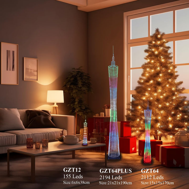 GZT-64PLUS 1.9 Meter Led Canton Tower Modell DIY Elektronik Kit, LED Würfel Modell Handgemachtes Löt