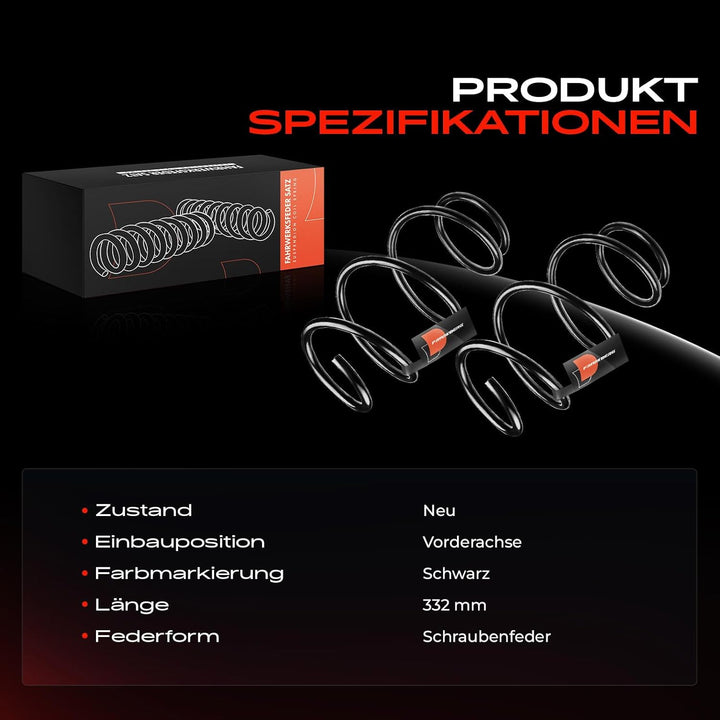Frankberg 2x Federn Fahrwerksfeder Vorderachse Kompatibel mit 3er F30 F80 2011-2018 3er Touring F31