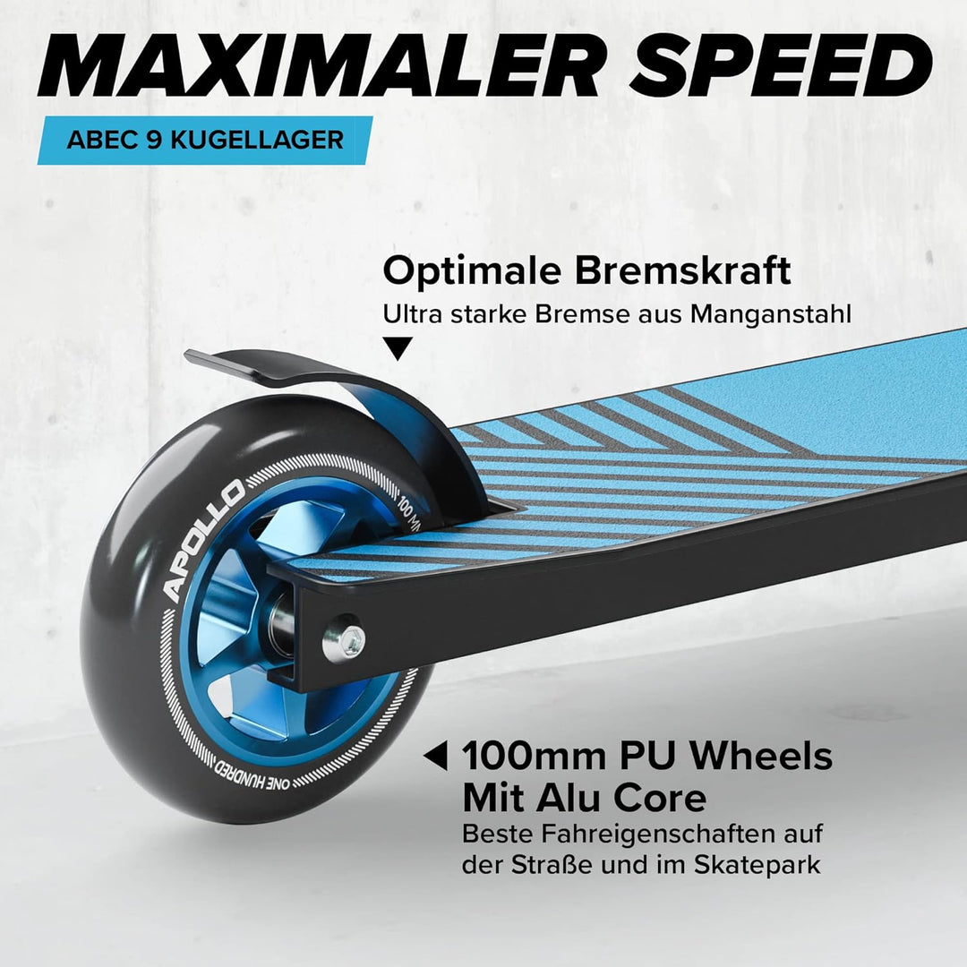 Apollo Stunt Scooter - Genius Pro | Robuster Kinder Scooter mit ABEC 9 Kugellager | Trick Roller, Tr